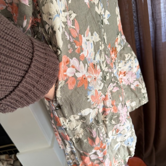 J. Jill Linen Caraway Fresh Bloom Floral Dress - Picture 6 of 16